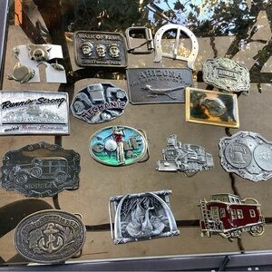 BELT BUCKLE VINTAGE SET OF 14 Most Made IN USA MINT CONDITION